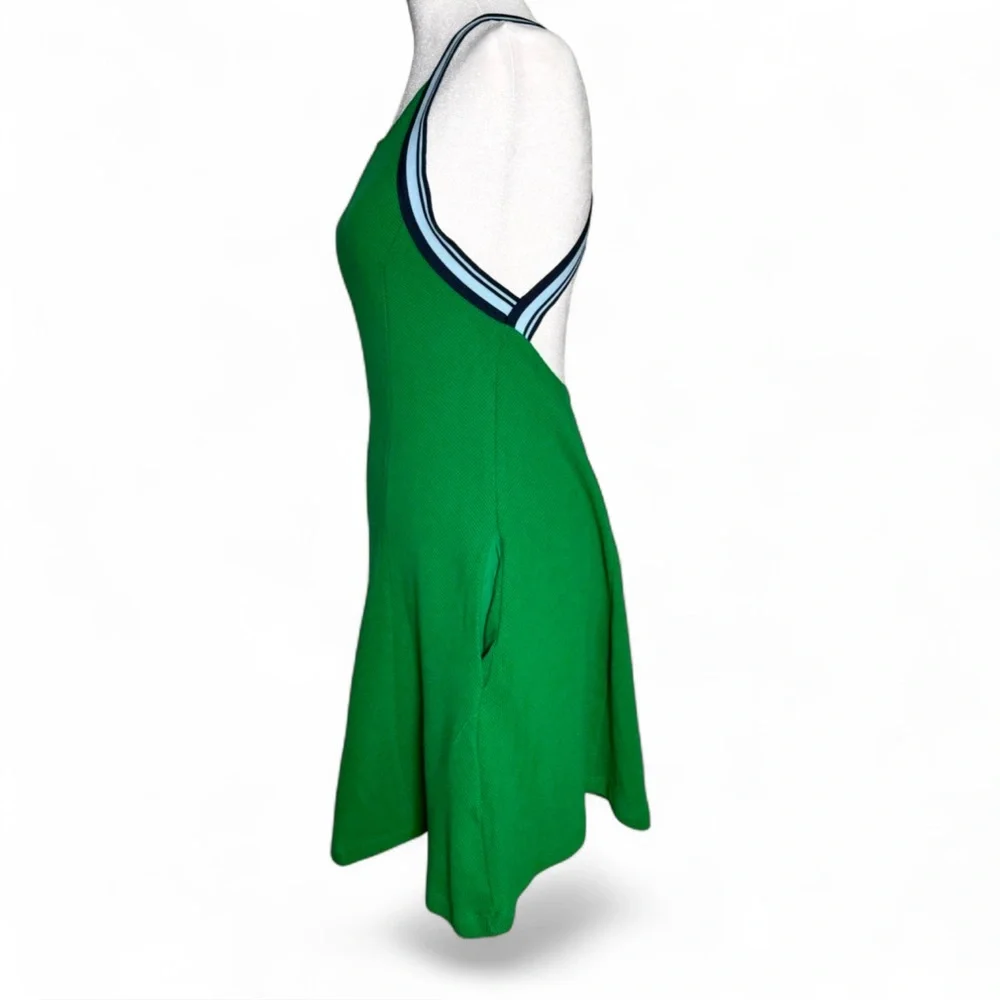 Anthropologie Kelly Green Crisscross Halter Mini Dress NWT M Athleisure Varsity - Picture 10 of 12